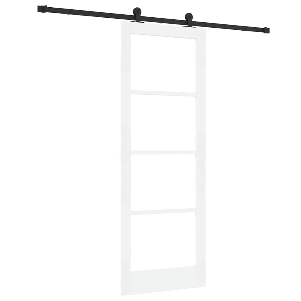 Schiebetür Manuell Weiß 78 x 211 cm Holz und Metall