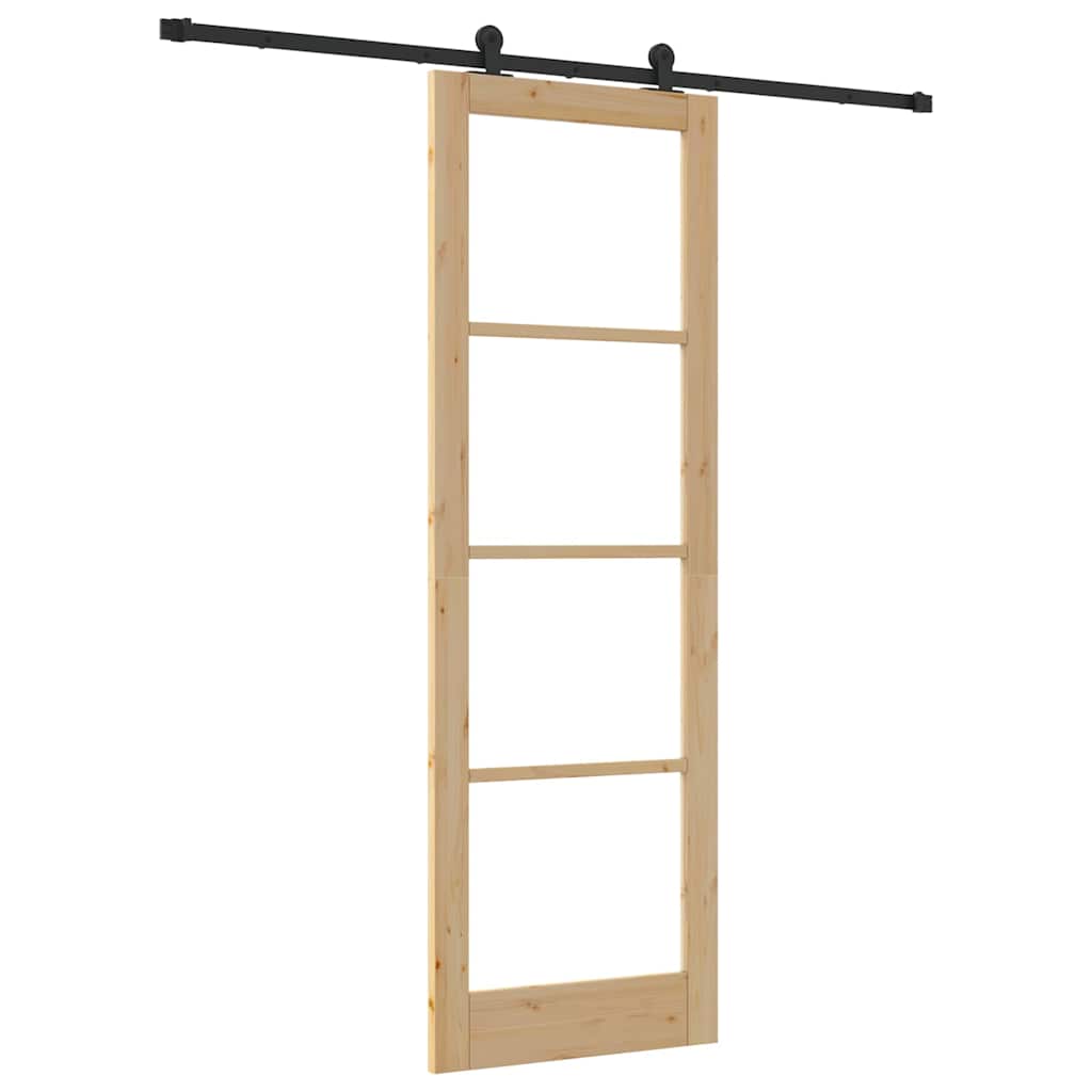 Schiebetür Manuell Braun 78 x 232 cm Holz und Metall