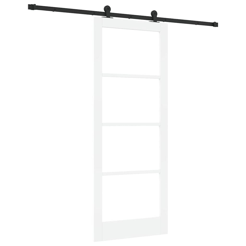 Schiebetür Manuell Weiß 83 x 211 cm Holz und Metall