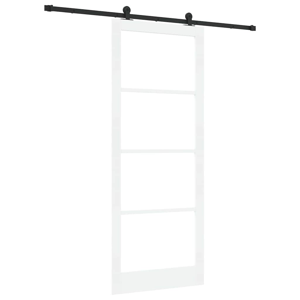 Schiebetür Manuell Weiß 93 x 232 cm Holz und Metall
