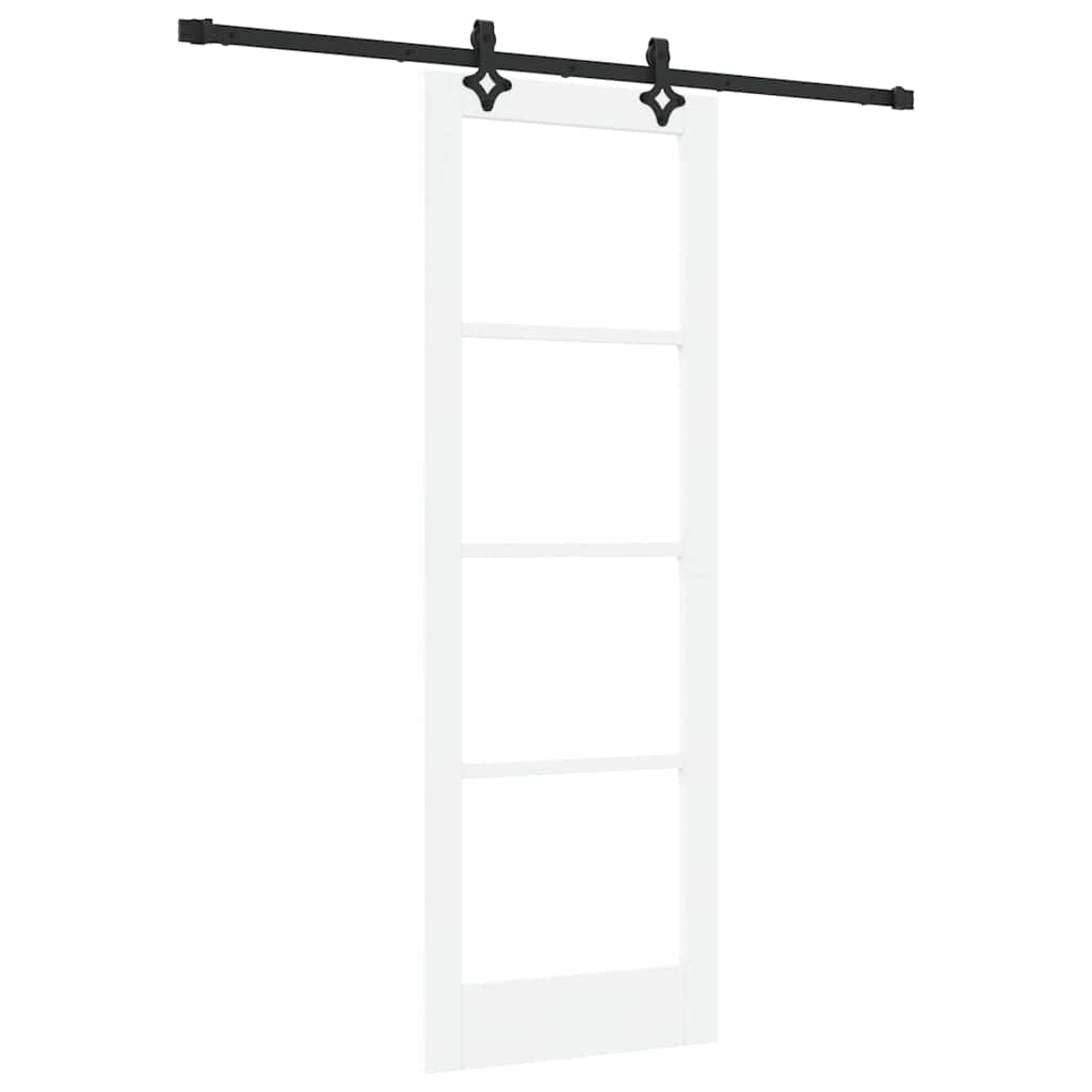 Schiebetür Manuell Weiß 73,5 x 211 cm Holz und Metall
