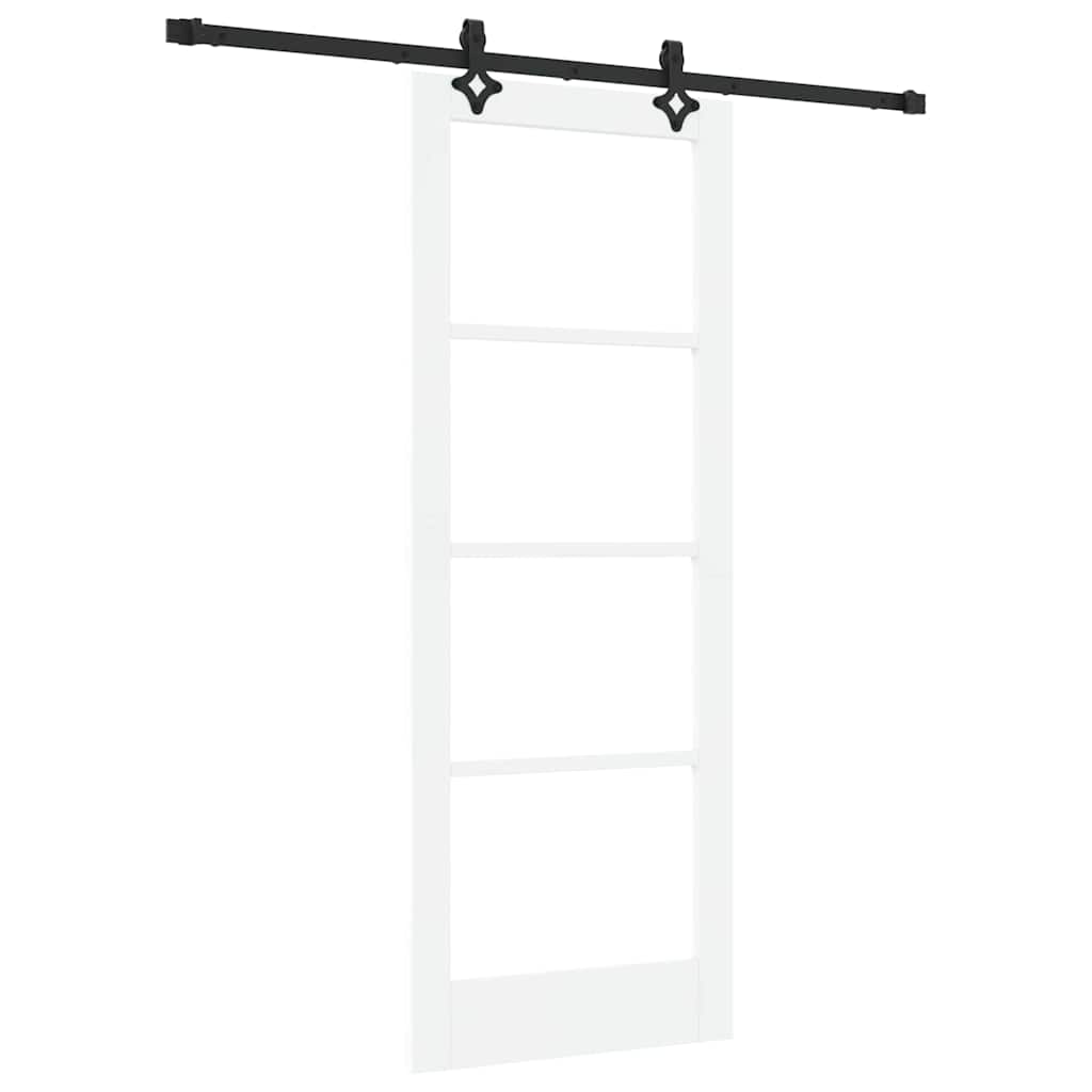 Schiebetür Manuell Weiß 78 x 202 cm Holz und Metall