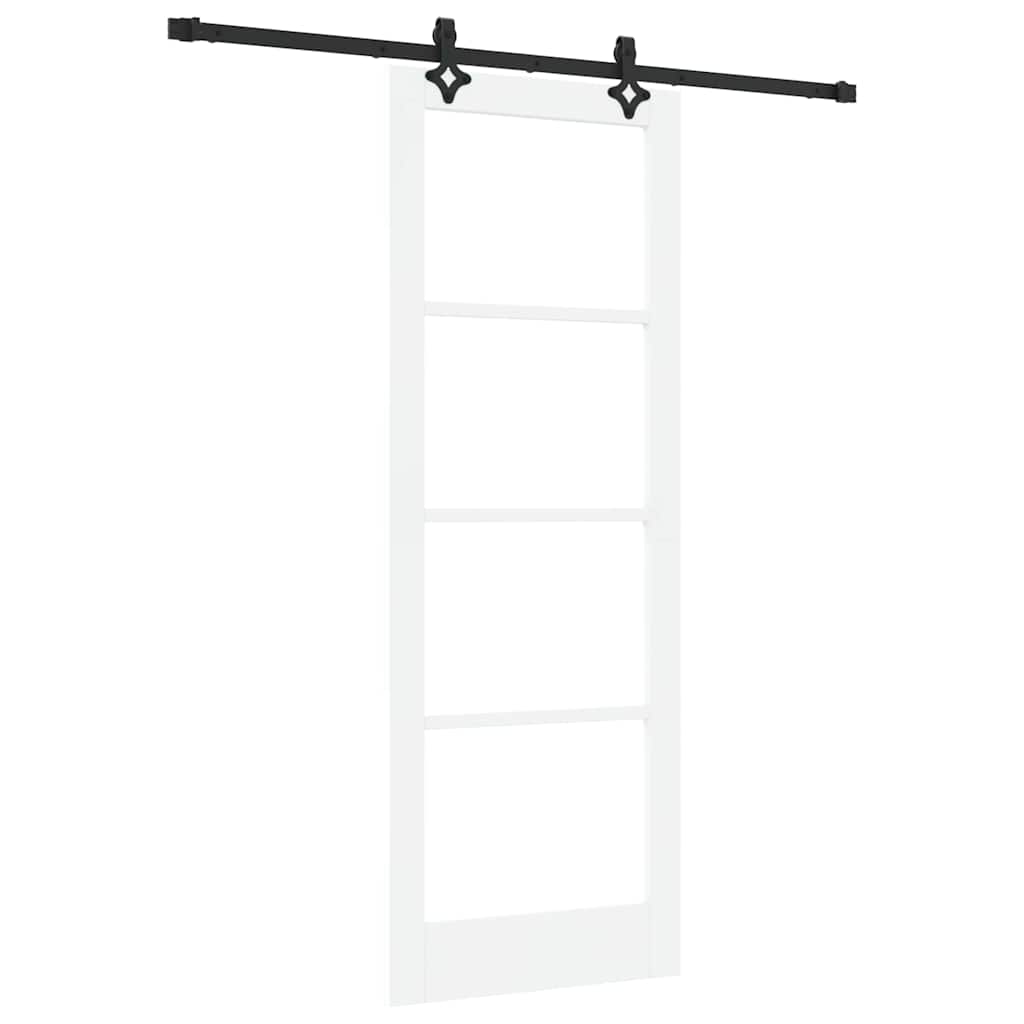 Schiebetür Manuell Weiß 78 x 211 cm Holz und Metall