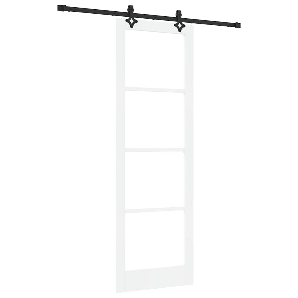 Schiebetür Manuell Weiß 78 x 232 cm Holz und Metall