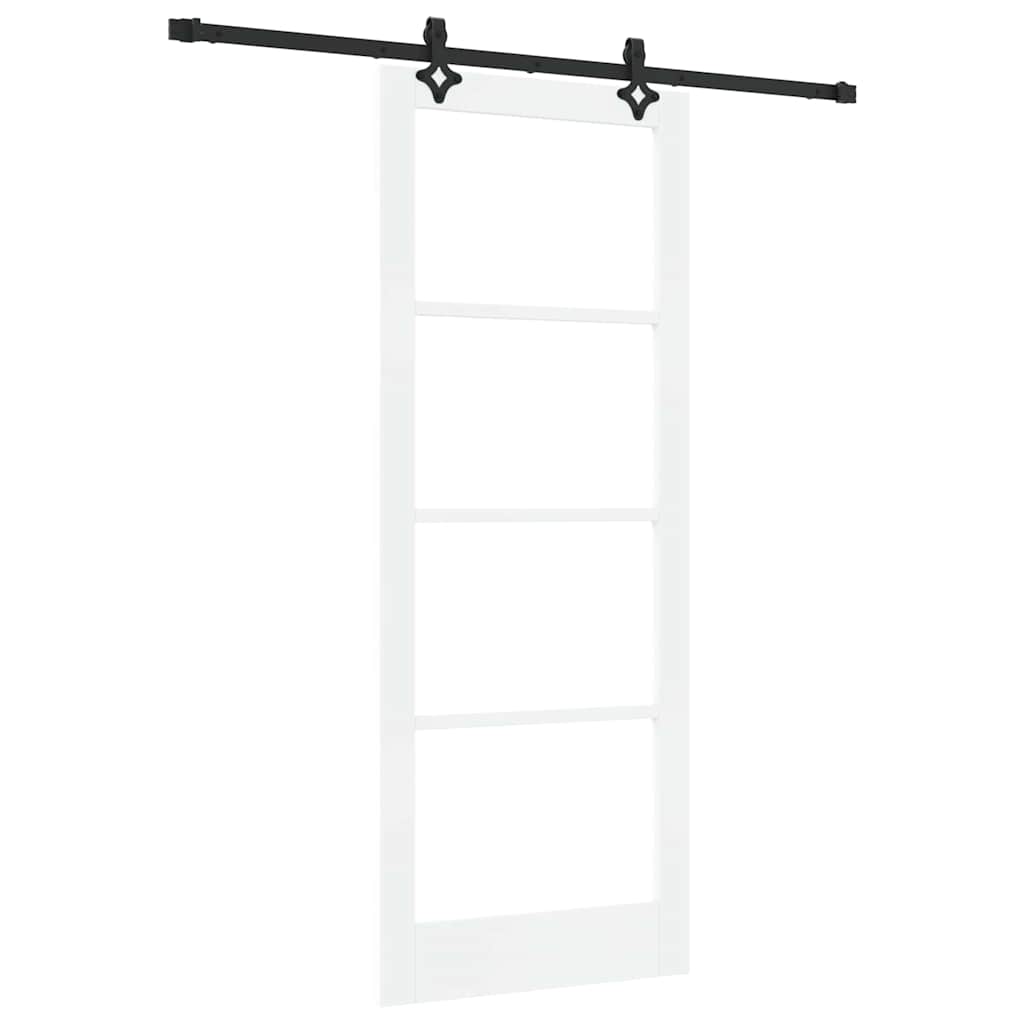 Schiebetür Manuell Weiß 83 x 211 cm Holz und Metall