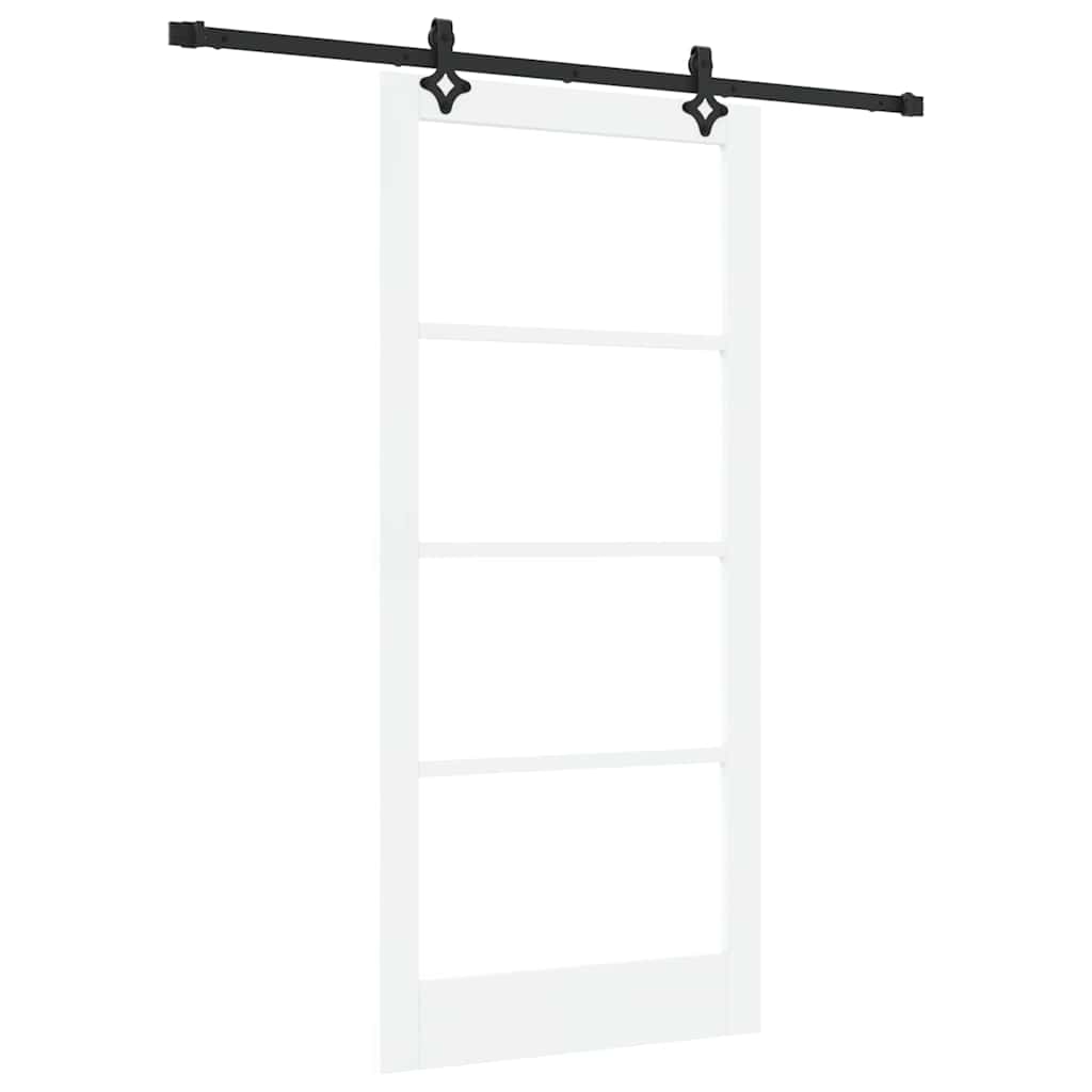 Schiebetür Manuell Weiß 93 x 202 cm Holz und Metall
