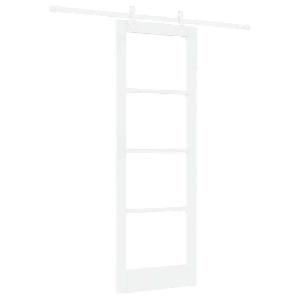 Schiebetür Manuell Weiß 73,5 x 211 cm Holz und Metall