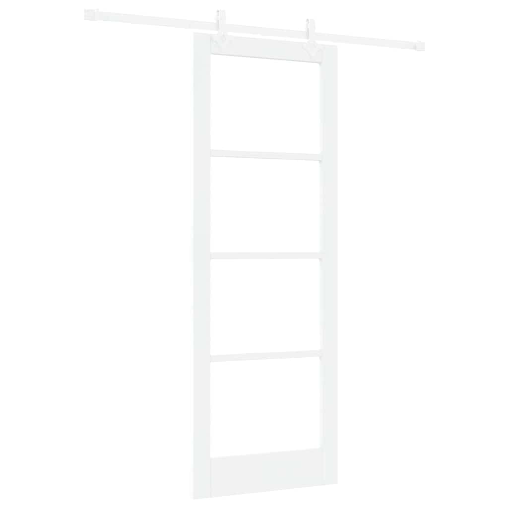 Schiebetür Manuell Weiß 78 x 211 cm Holz und Metall