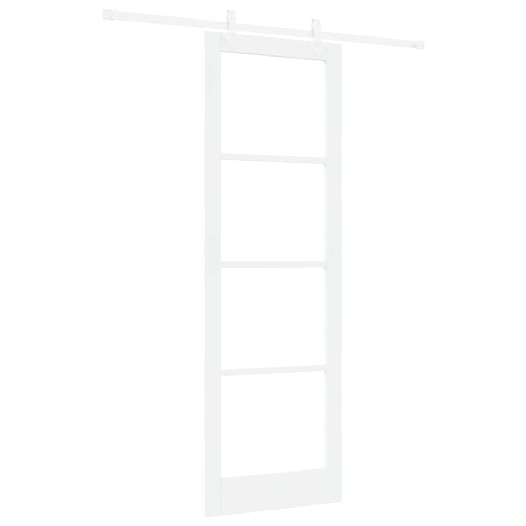 Schiebetür Manuell Weiß 78 x 232 cm Holz und Metall
