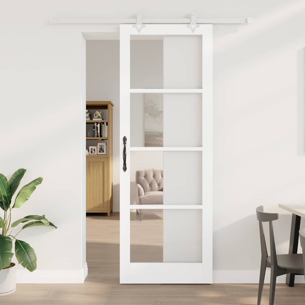 Schiebetür Manuell Weiß 83 x 232 cm Holz und Metall
