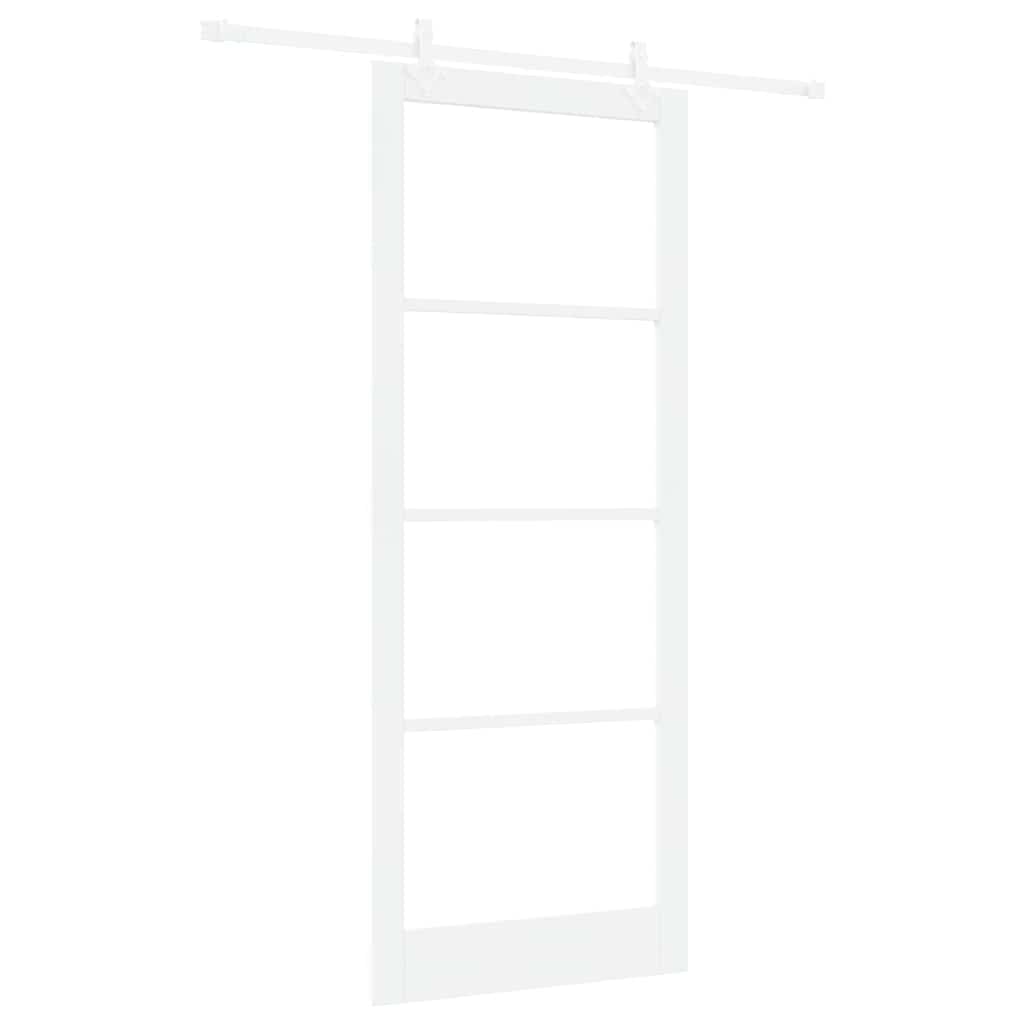 Schiebetür Manuell Weiß 93 x 232 cm Holz und Metall