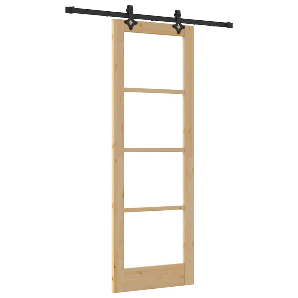 Schiebetür Manuell Braun 73,5 x 211 cm Holz und Metall