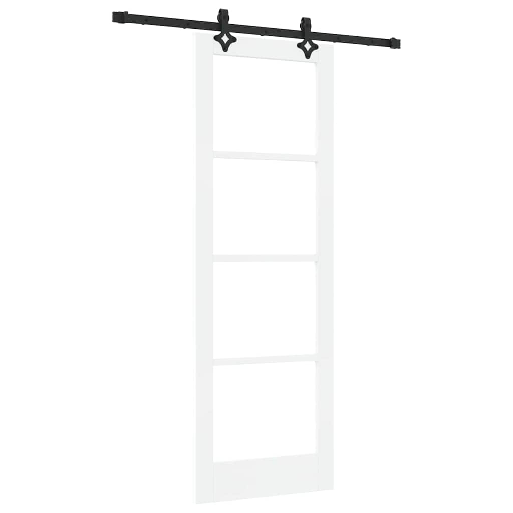 Schiebetür Manuell Weiß 73,5 x 211 cm Holz und Metall