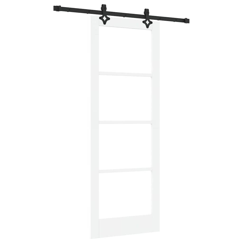 Schiebetür Manuell Weiß 78 x 211 cm Holz und Metall
