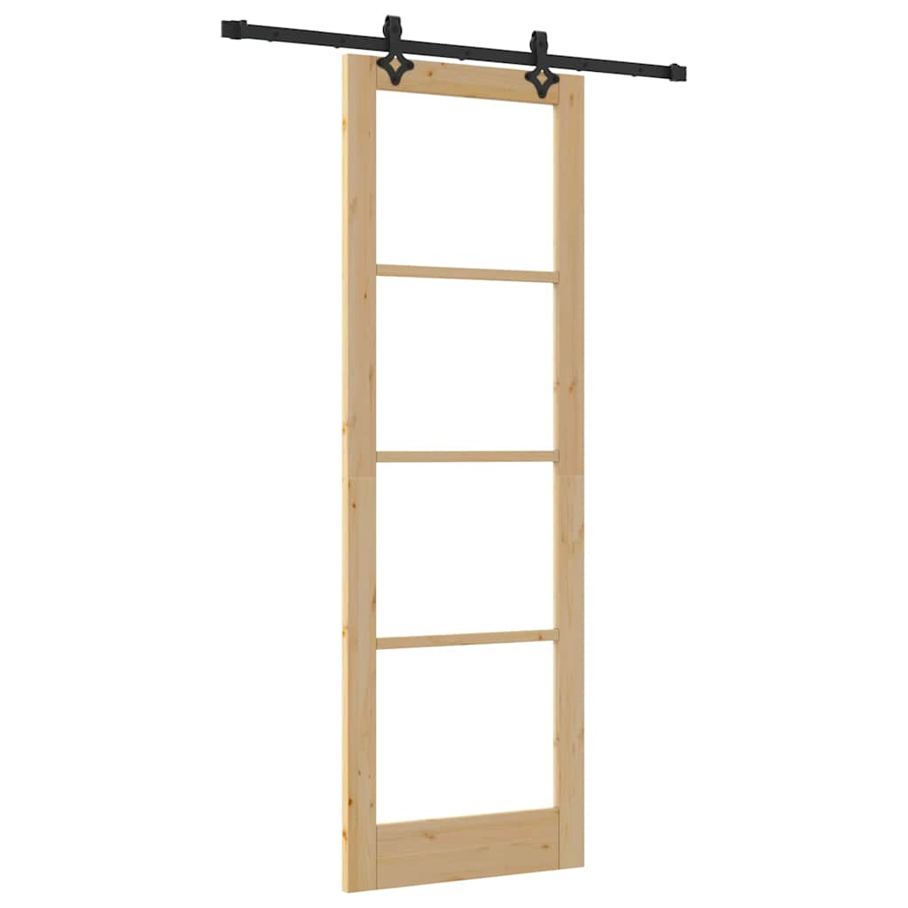 Schiebetür Manuell Braun 78 x 232 cm Holz und Metall