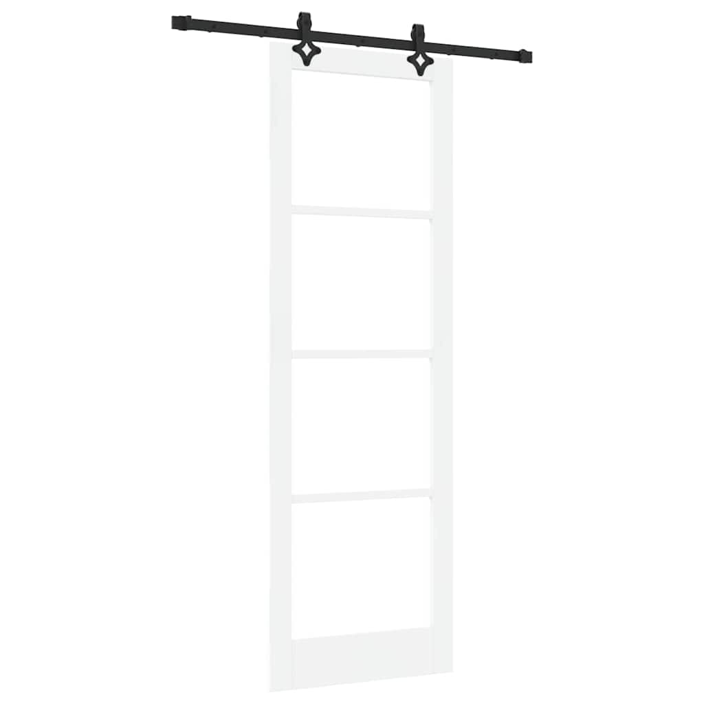 Schiebetür Manuell Weiß 78 x 232 cm Holz und Metall
