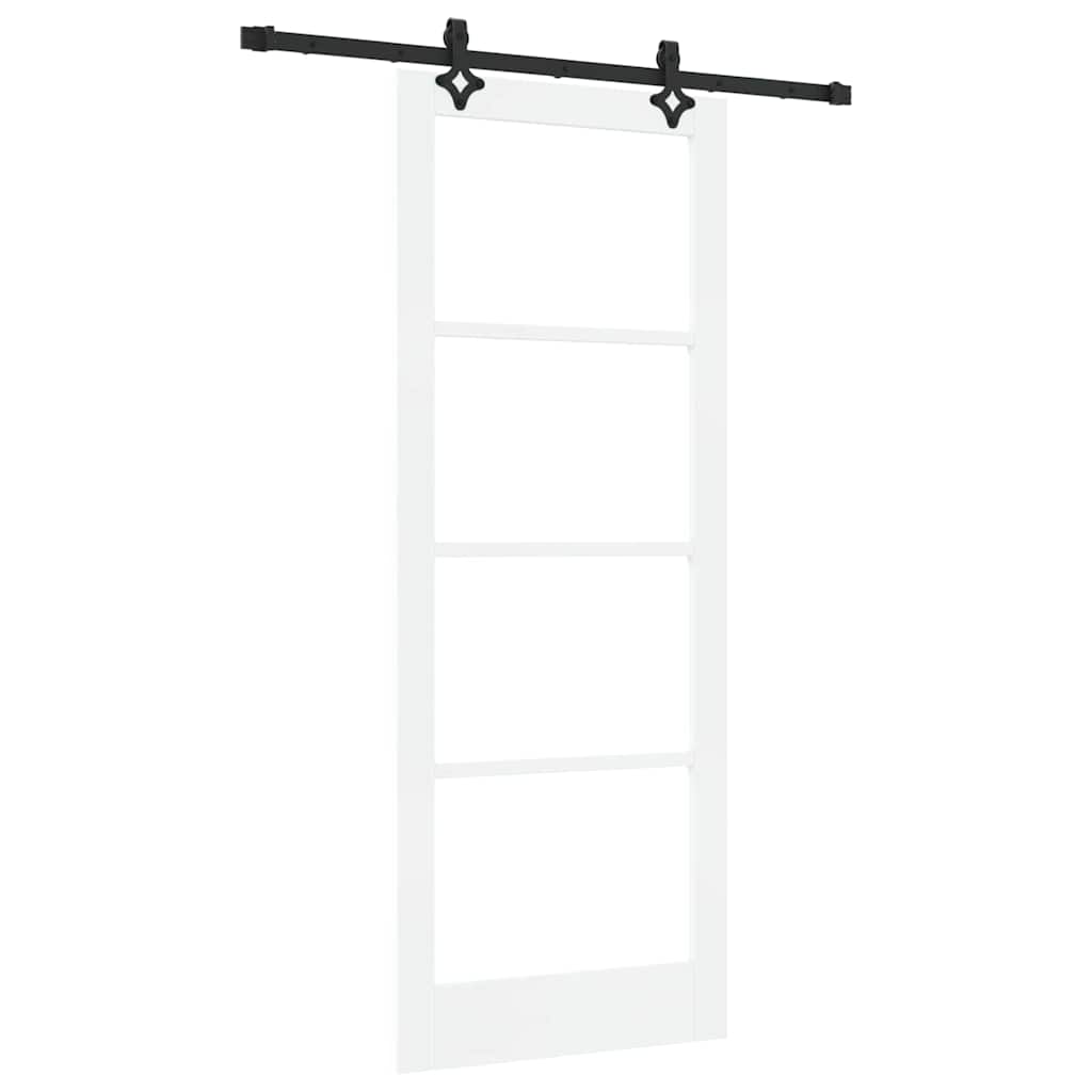 Schiebetür Manuell Weiß 83 x 211 cm Holz und Metall