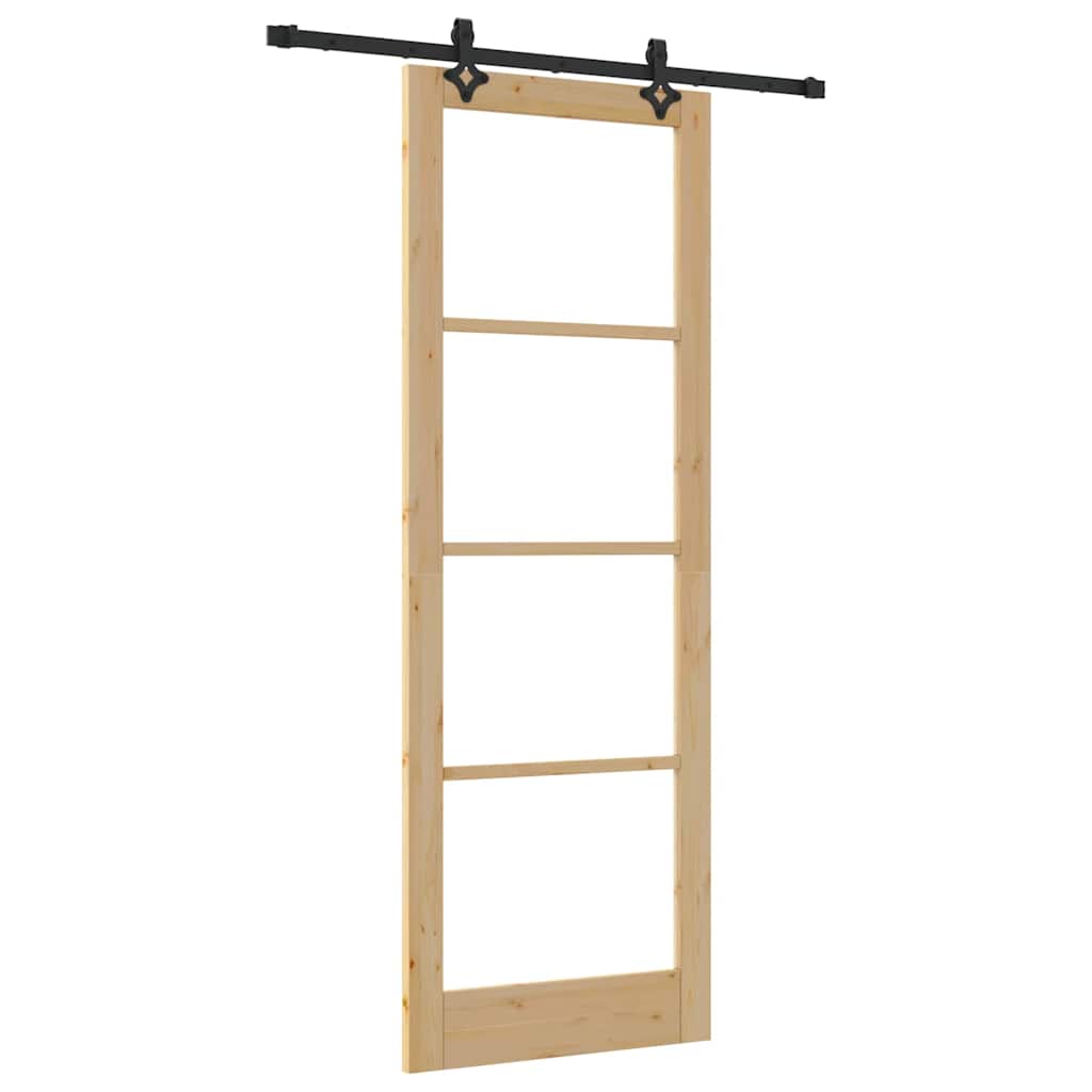 Schiebetür Manuell Braun 83 x 232 cm Holz und Metall