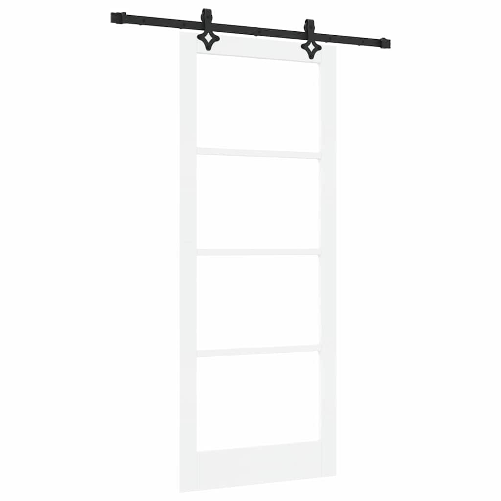 Schiebetür Manuell Weiß 86 x 211 cm Holz und Metall