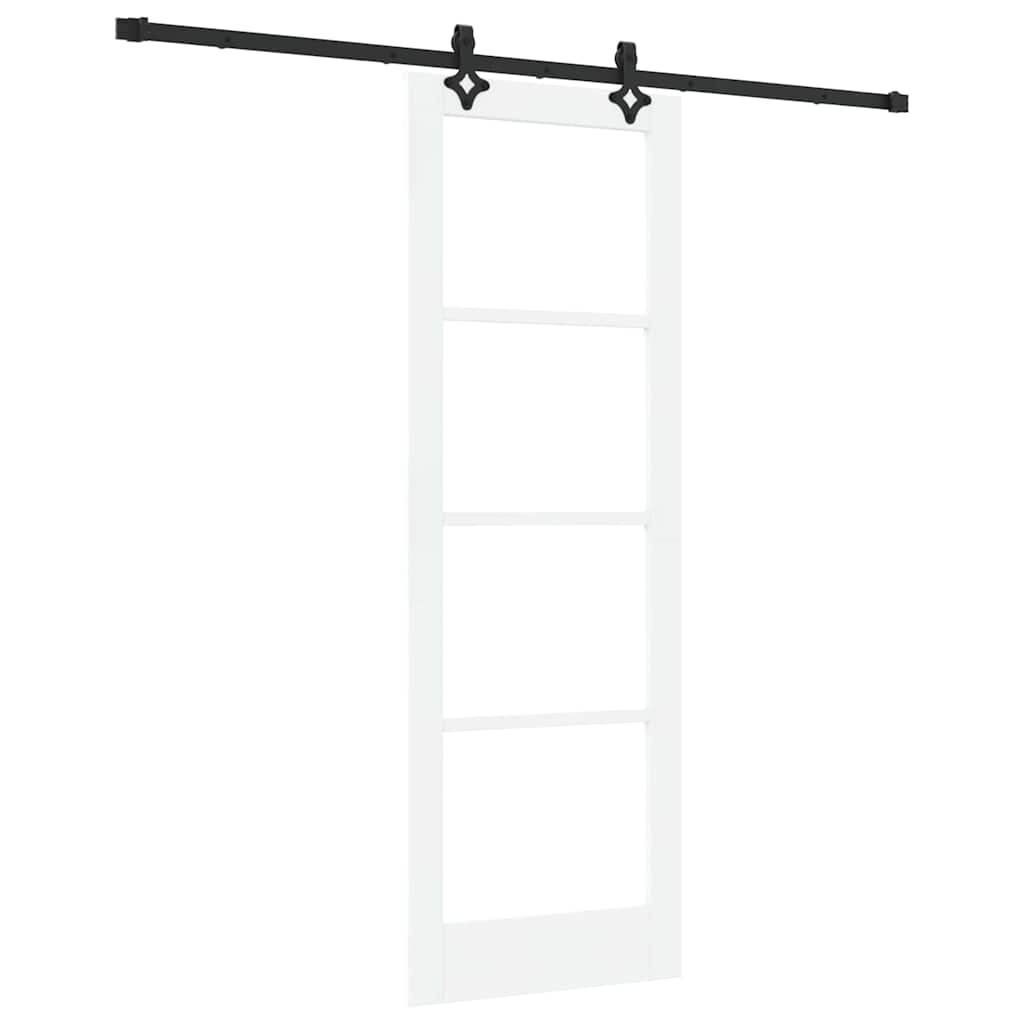 Schiebetür Manuell Weiß 73,5 x 211 cm Holz und Metall