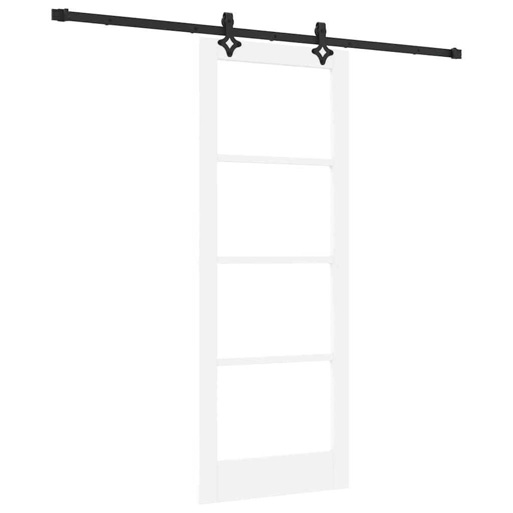 Schiebetür Manuell Weiß 78 x 202 cm Holz und Metall