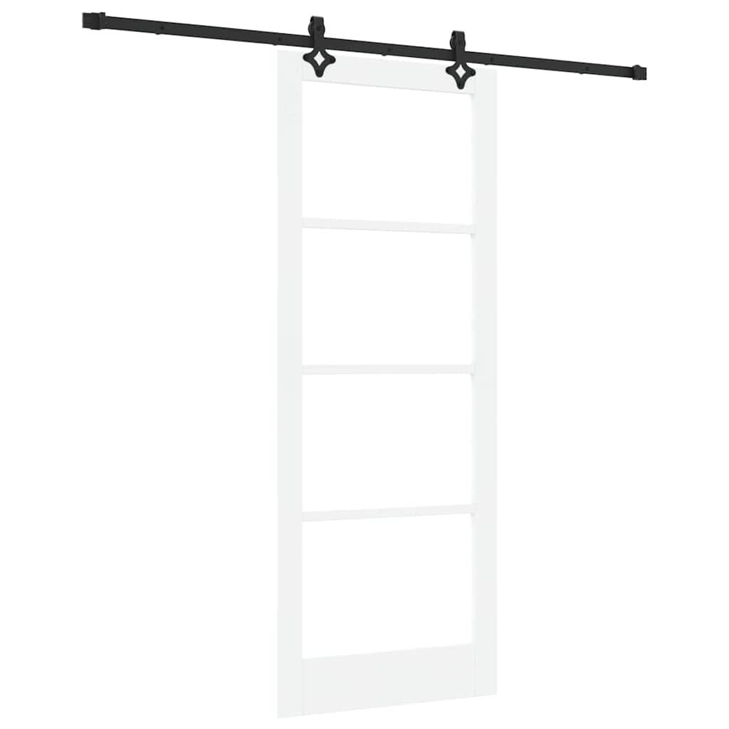 Schiebetür Manuell Weiß 83 x 211 cm Holz und Metall