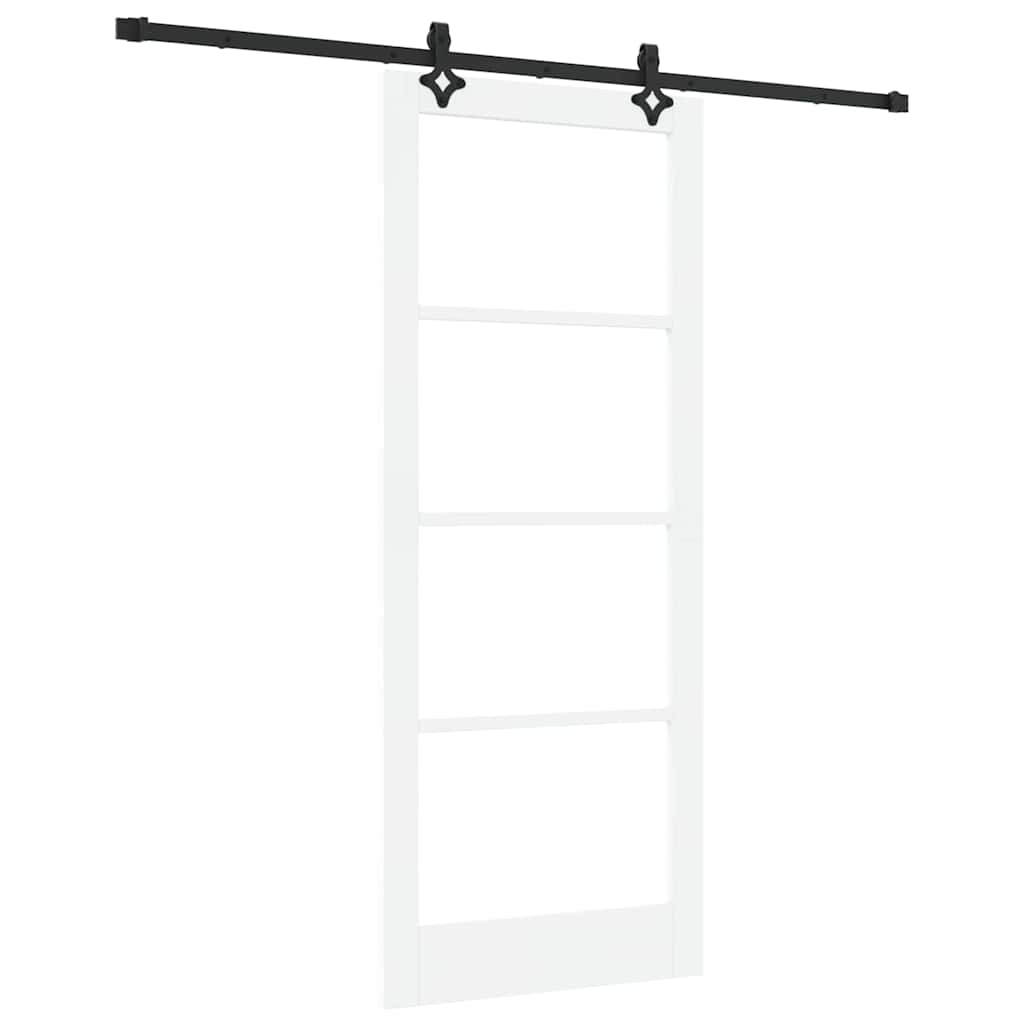 Schiebetür Manuell Weiß 86 x 211 cm Holz und Metall