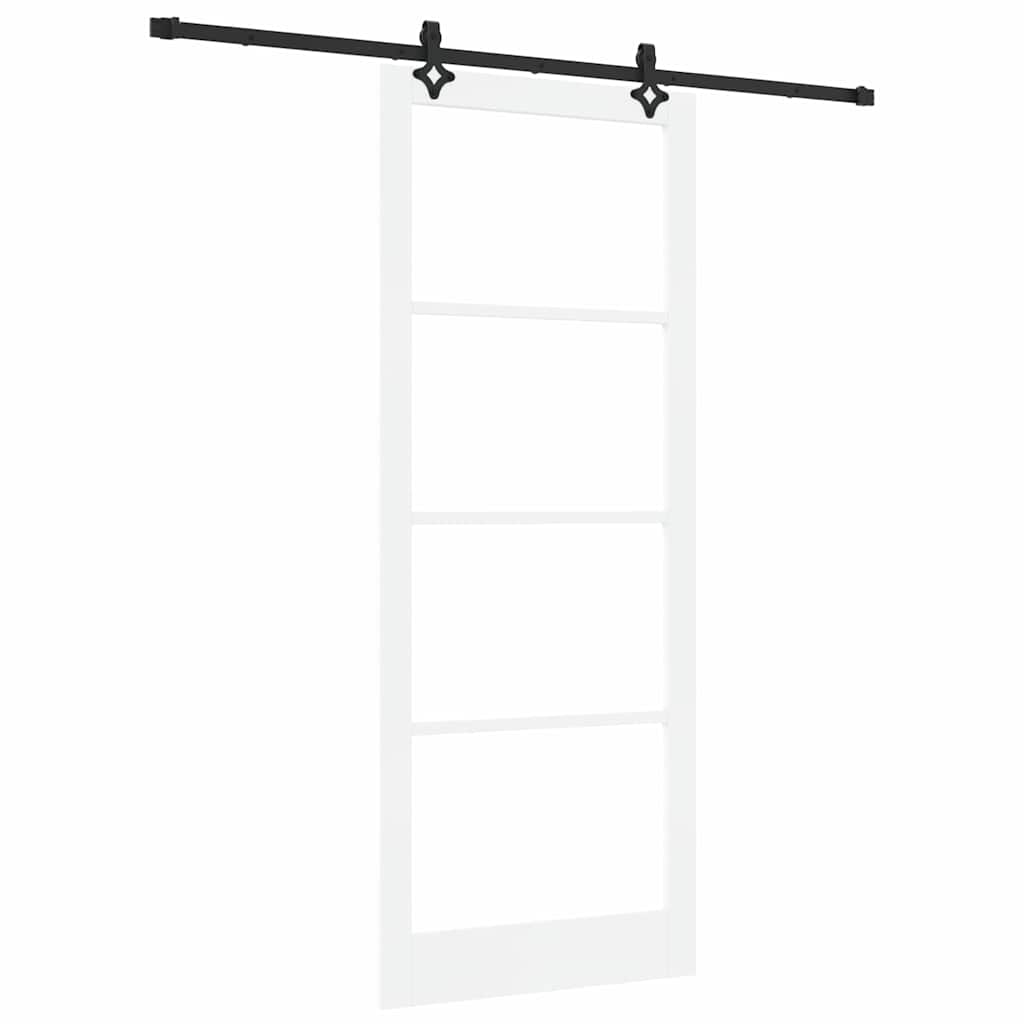 Schiebetür Manuell Weiß 93 x 232 cm Holz und Metall