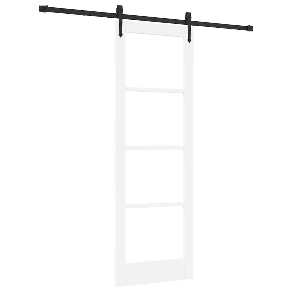 Schiebetür Manuell Weiß 73,5 x 211 cm Holz und Metall