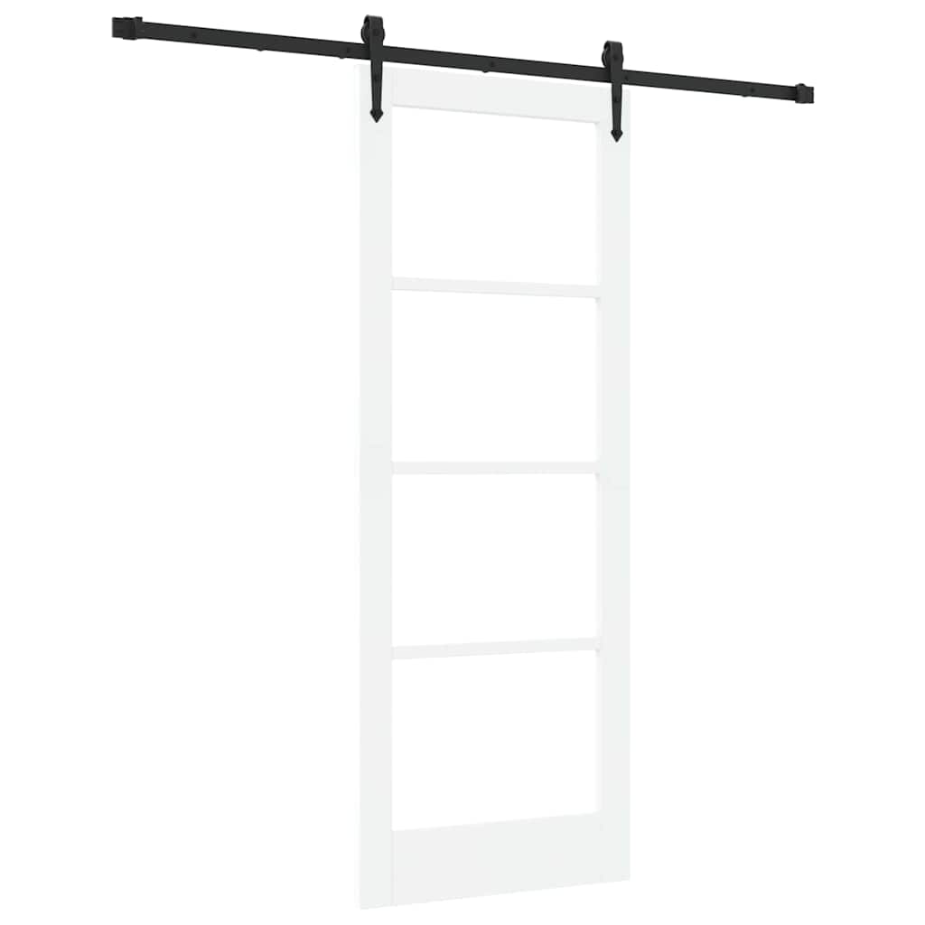 Schiebetür Manuell Weiß 78 x 202 cm Holz und Metall