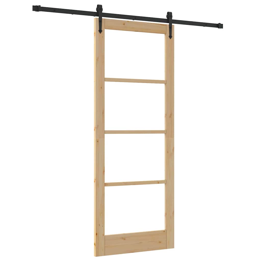Schiebetür Manuell Braun 83 x 211 cm Holz und Metall