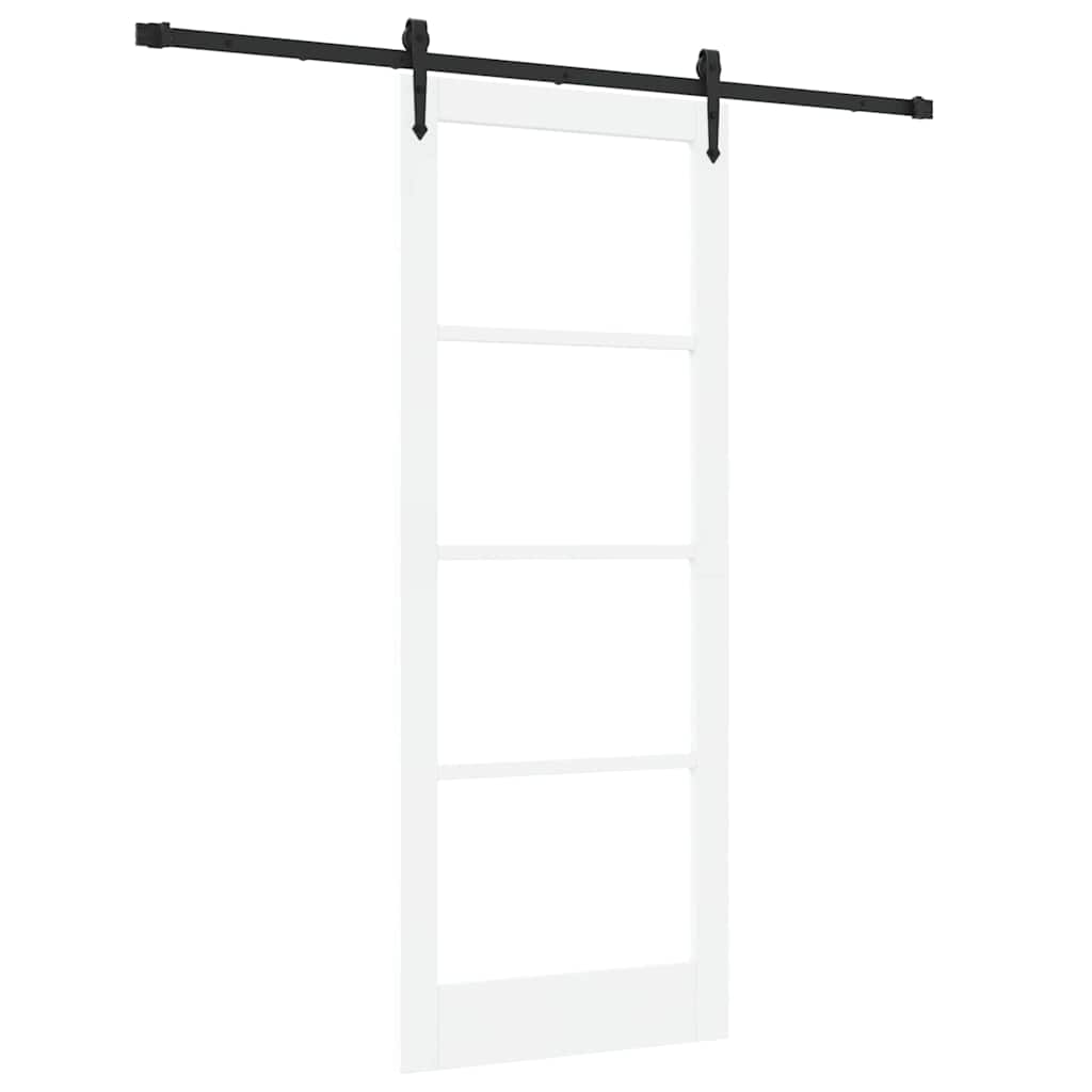 Schiebetür Manuell Weiß 83 x 211 cm Holz und Metall