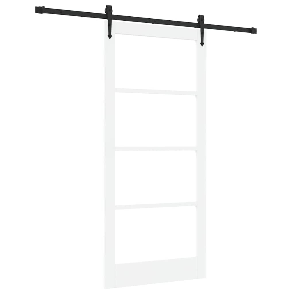Schiebetür Manuell Weiß 93 x 202 cm Holz und Metall
