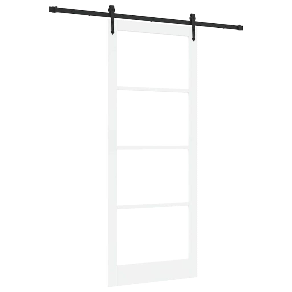 Schiebetür Manuell Weiß 93 x 232 cm Holz und Metall