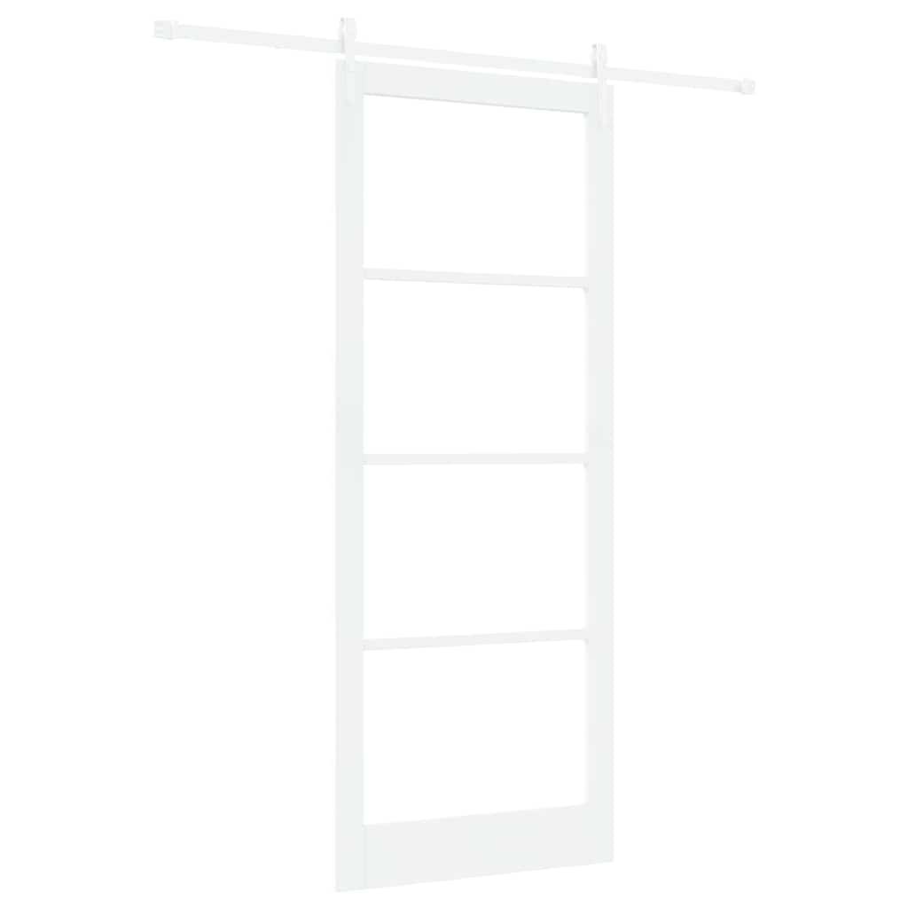 Schiebetür Manuell Weiß 93 x 232 cm Holz und Metall