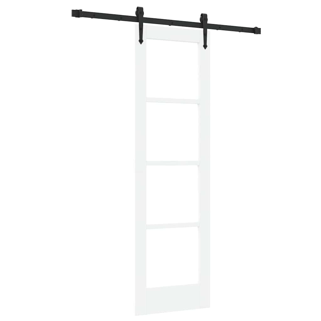 Schiebetür Manuell Weiß 61 x 198.5 cm Holz und Metall