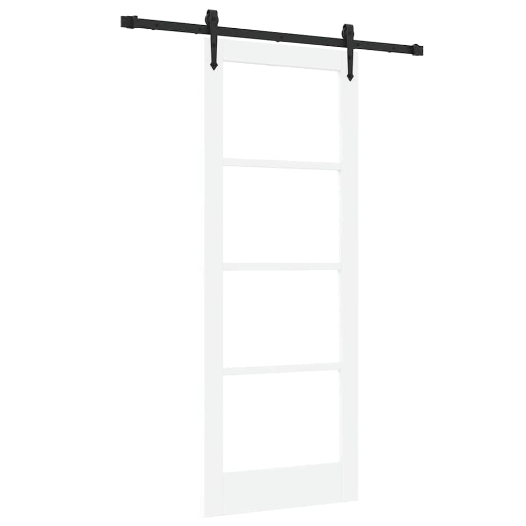 Schiebetür Manuell Weiß 78 x 202 cm Holz und Metall