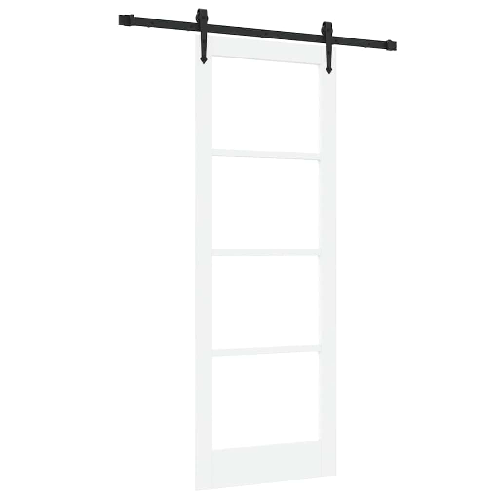 Schiebetür Manuell Weiß 78 x 211 cm Holz und Metall