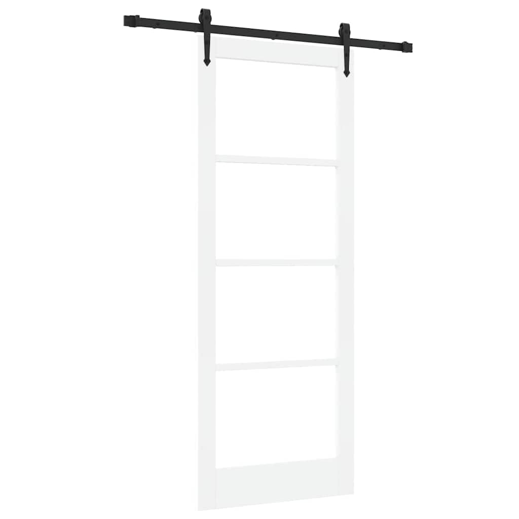 Schiebetür Manuell Weiß 83 x 211 cm Holz und Metall