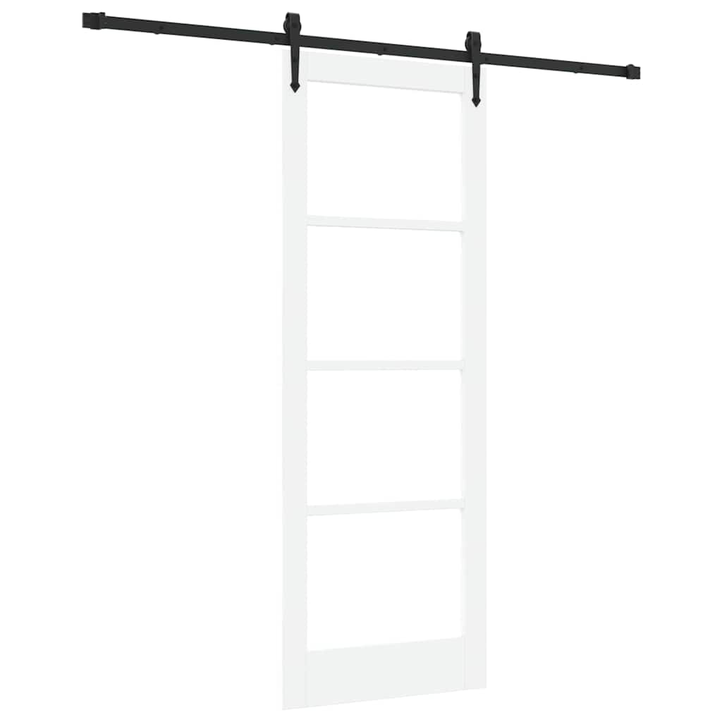 Schiebetür Manuell Weiß 78 x 211 cm Holz und Metall