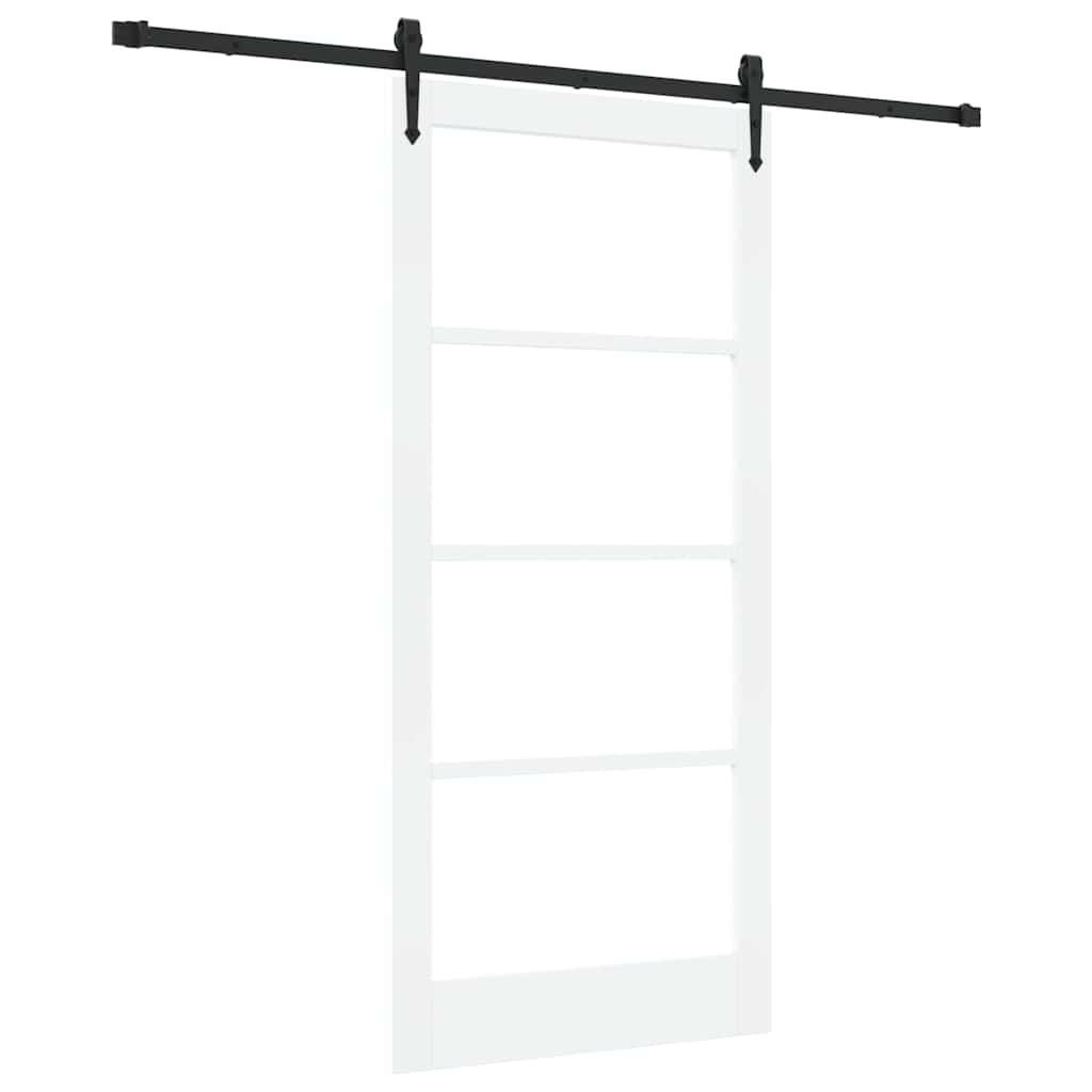 Schiebetür Manuell Weiß 93 x 202 cm Holz und Metall