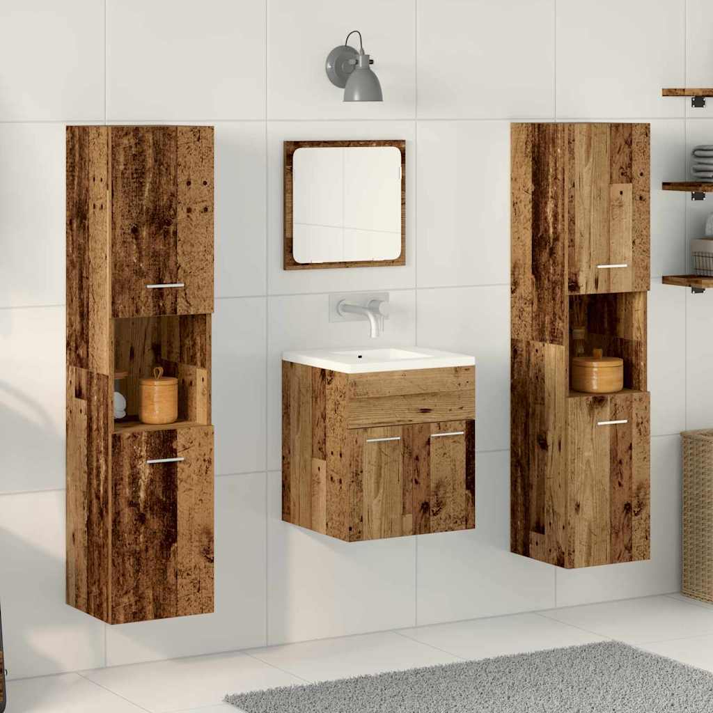 Badezimmermöbel Set mit Tür 4 pcs Altholz 41 x 38.5 x 46 cm
