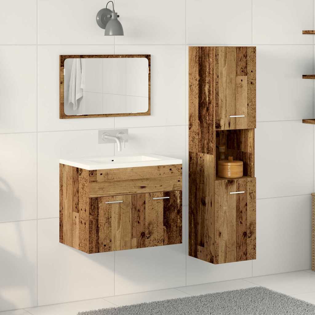 Badezimmer Möbel Set mit Tür 3 pcs Altholz 60 x 38.5 x 46 cm