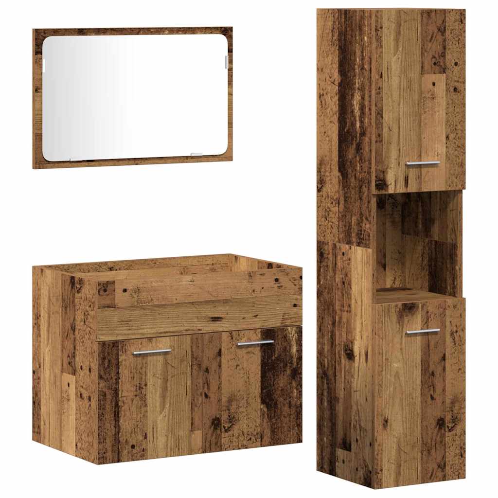 Badezimmer Möbel Set mit Tür 3 pcs Altholz 60 x 38.5 x 46 cm