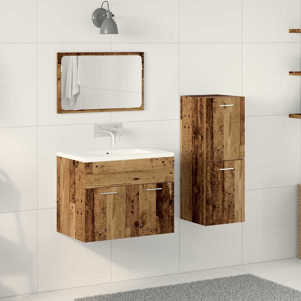 Badezimmermöbel Set mit Tür 3 pcs Altholz 60 x 38.5 x 46 cm