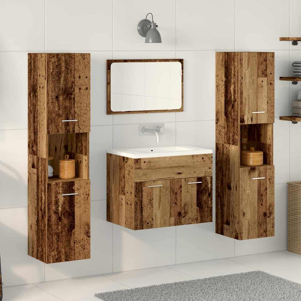 Badezimmer Möbel Set mit Tür 4 pcs Altholz 60 x 38.5 x 46 cm