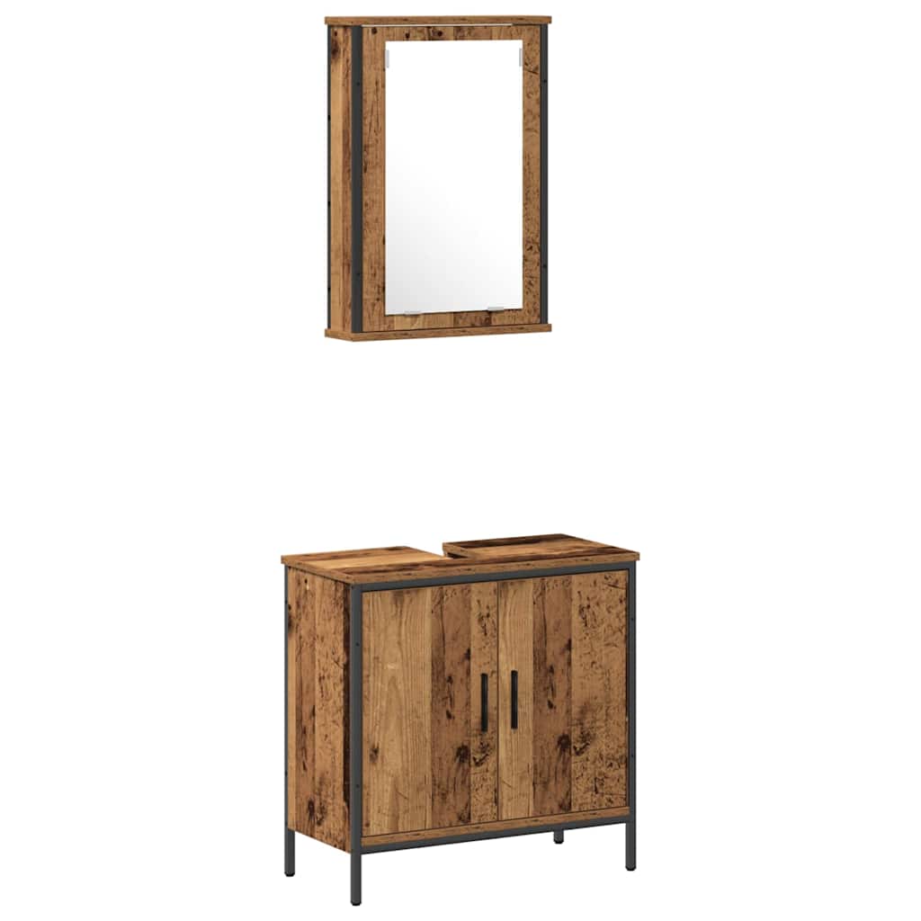Badezimmermöbel Set 2 pcs Braun 60 x 30 x 60 cm Holzwerkstoff