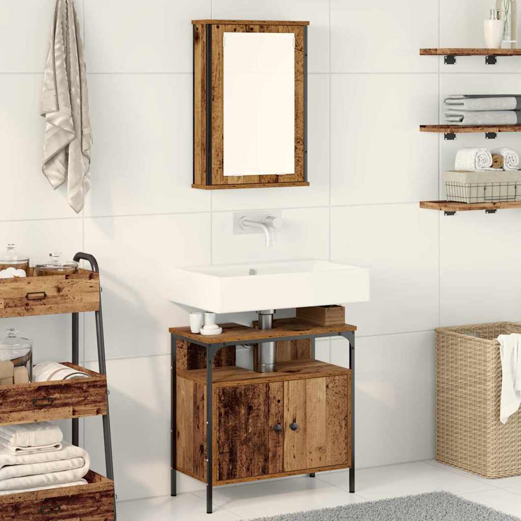 Badezimmermöbel Set 2 pcs Braun 60 x 30 x 60 cm Holzwerkstoff
