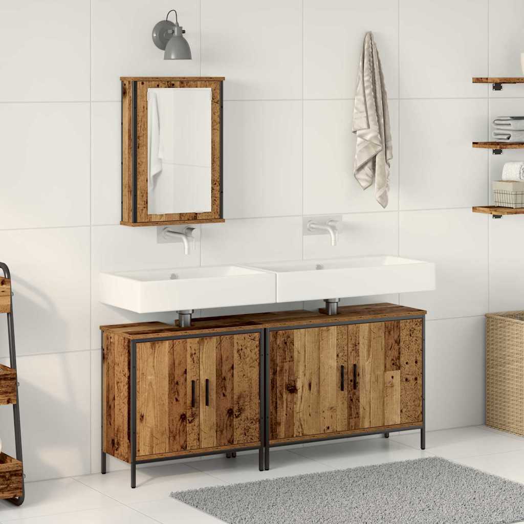 Badezimmermöbel Set 3 pcs Braun 80 x 30 x 60 cm Holzwerkstoff