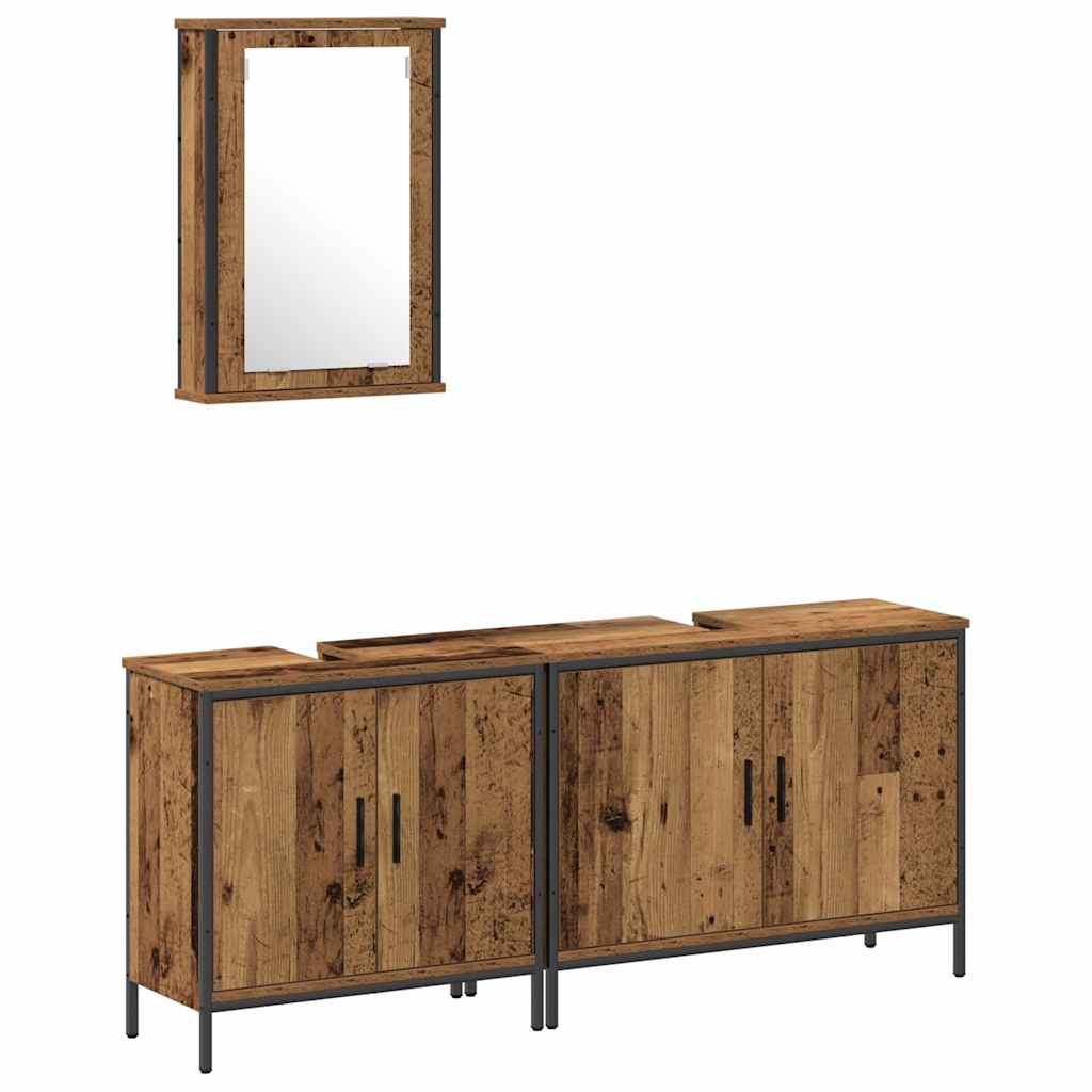Badezimmermöbel Set 3 pcs Braun 80 x 30 x 60 cm Holzwerkstoff